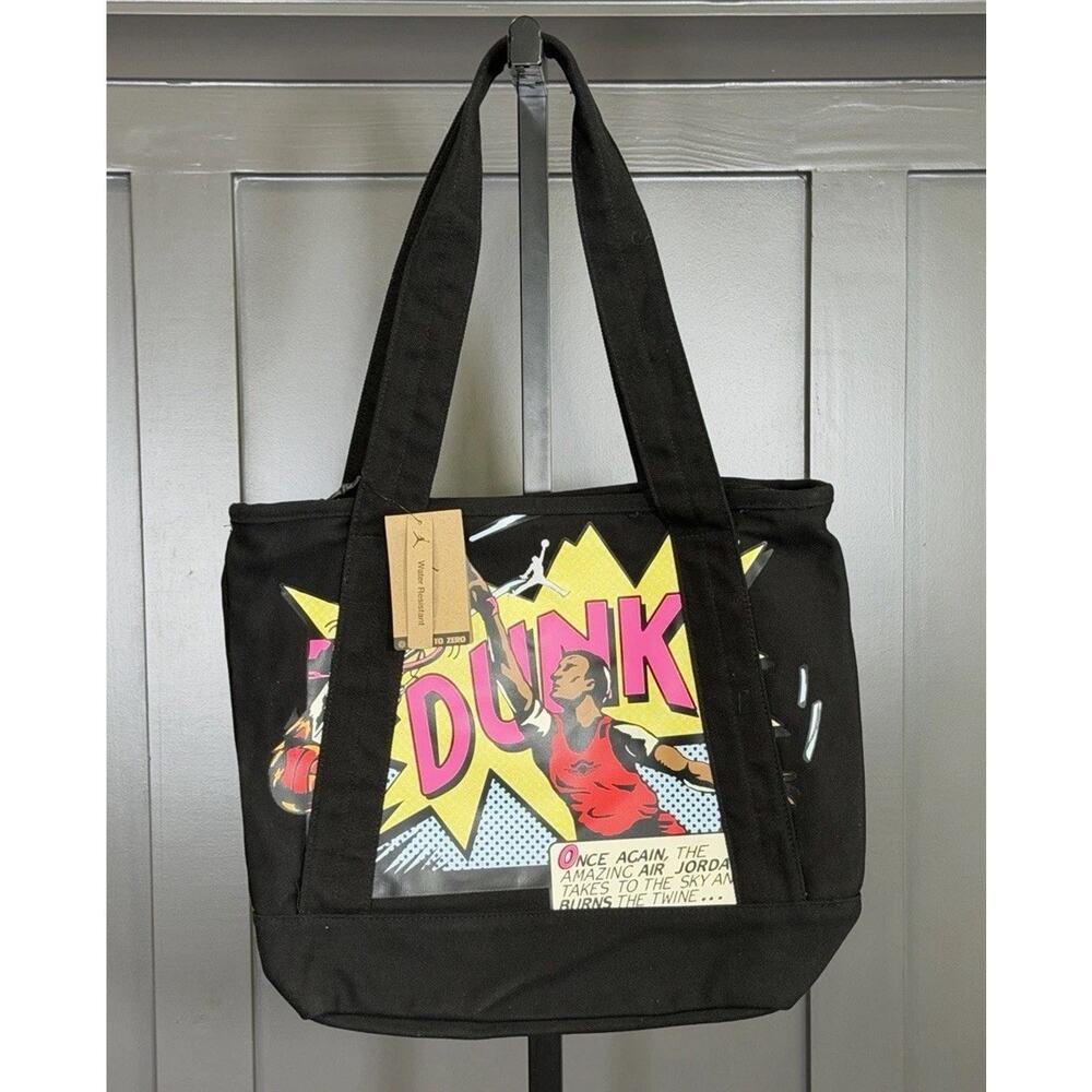 Jordan Jumpman Air Jordan Comic Graphic Tote Bag Black Sports Comics Print